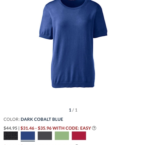 Womens Lands' End Short Sleeve Performance Sweater - Picture 5 of 5